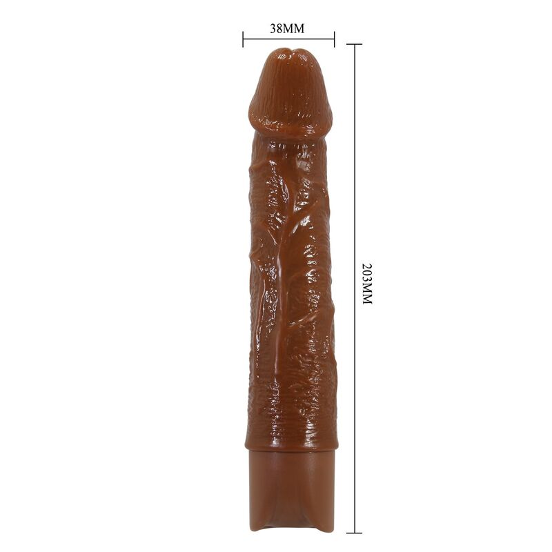 PRETTY LOVE - LEONARDO VIBRADOR REALÍSTICO 20 CM Ø 4 CM COLOR MARRÓN - Imagen 2