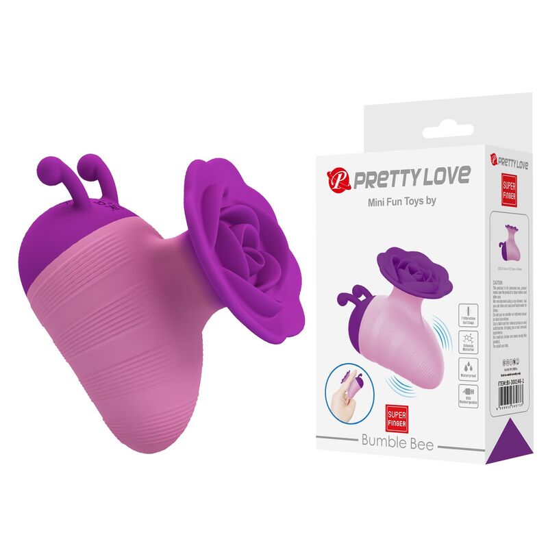 PRETTY LOVE - LITTLE BEE ESTIMULADOR DE CLÍTORIS 7 MODOS RECARGABLE MORADO-ROSA - Imagen 4