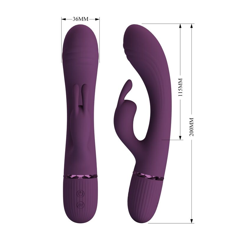 PRETTY LOVE - ROCCO VIBRADOR RABBIT RECARGABLE 10 FUNCIONES MORADO - Imagen 3