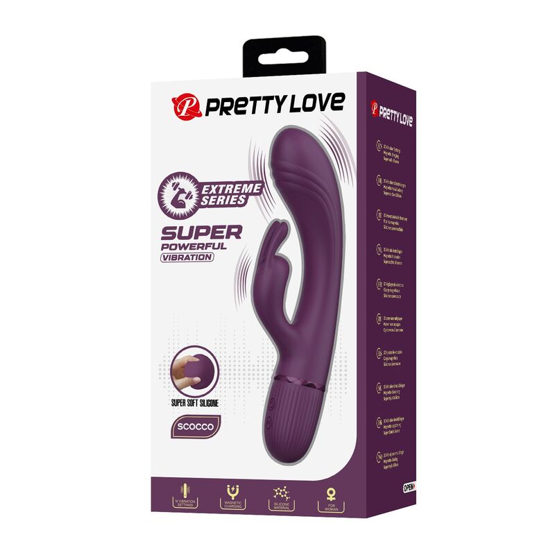 PRETTY LOVE - ROCCO VIBRADOR RABBIT RECARGABLE 10 FUNCIONES MORADO - Imagen 4