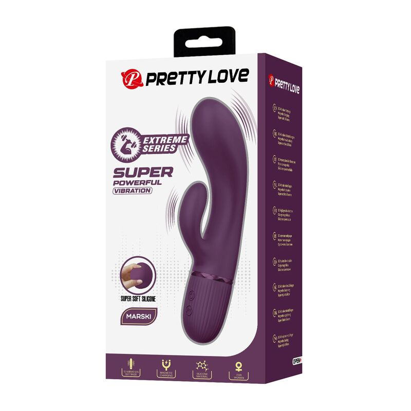 PRETTY LOVE - MARGIE VIBRADOR RABBIT RECARGABLE 10 FUNCIONES MORADO - Imagen 9