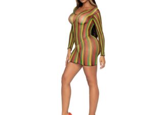 LEG AVENUE - MINIVESTIDO DE RED RASTAS TALLA UNICA - Imagen 2