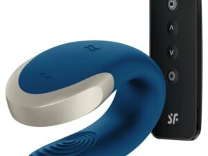 SATISFYER - APP DOUBLE LOVE VIBRADOR PAREJAS LUXURY AZUL