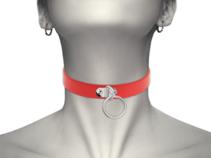 COQUETTE CHIC DESIRE - COLLAR CUERO VEGANO ROJO ACCESORIO WOMAN FETISH - Imagen 1