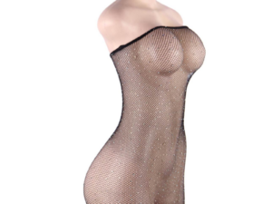 QUEEN LINGERIE - VESTIDO CUERPO DE RED CON BRILLANTES S/L - Imagen 4