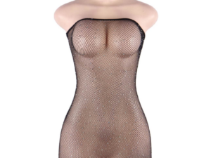 QUEEN LINGERIE - VESTIDO CUERPO DE RED CON BRILLANTES S/L - Imagen 3