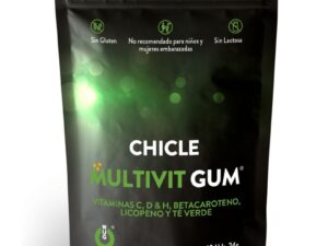 WUG GUM - MULTIVIT CHICLE VITAMINA C, H, D, BETACAROTENO, LICOPENO Y TÉ VERDE 10 UNIDADES - Imagen 1