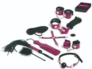 TEASE  PLEASE - JUEGO 13 ACCESORIOS BONDAGE MAGENTA - Imagen 1