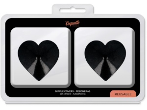COQUETTE CHIC DESIRE - CUBRE PEZONES METAL CORAZONES NEGROS - Imagen 5