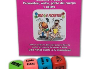 DIABLO PICANTE - JUEGO 4 DADOS PRONOMBRE, VERBO, PARTE DEL CUERPO Y LUGAR - Imagen 1