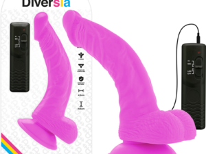 DIVERSIA - DILDO REALÍSTICO FLEXIBLE CON VIBRACIÓN LILA 21.5 CM -O- 4.5 CM - Imagen 4