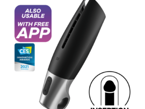 SATISFYER - POWER MASTURBATOR NEGRO Y PLATA - Imagen 1