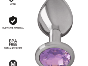 INTENSE - PLUG ANAL METAL ALUMINIO CON CRISTAL VIOLETA TALLA M - Imagen 1