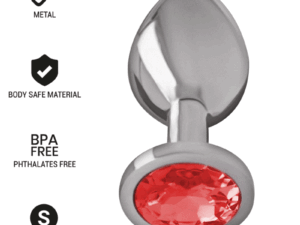 INTENSE - PLUG ANAL METAL ALUMINIO CON CRISTAL ROJO TALLA S - Imagen 1