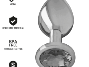 INTENSE - PLUG ANAL METAL ALUMINIO CON CRISTAL NEGRO TALLA S - Imagen 2