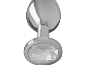 INTENSE - PLUG ANAL METAL ALUMINIO CON CRISTAL PLATA TALLA S - Imagen 3