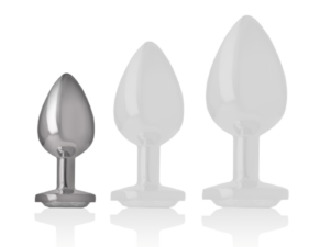 INTENSE - PLUG ANAL METAL ALUMINIO CON CRISTAL PLATA TALLA S - Imagen 4