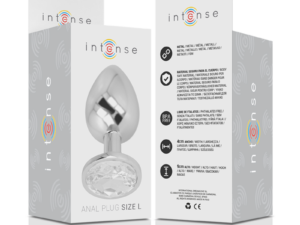 INTENSE - PLUG ANAL METAL ALUMINIO CON CRISTAL PLATA TALLA L - Imagen 5