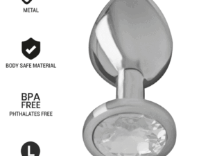 INTENSE - PLUG ANAL METAL ALUMINIO CON CRISTAL PLATA TALLA L - Imagen 1