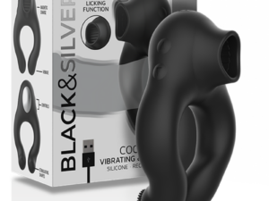 BLACKSILVER - ANILLO VIBRADOR SILICONA 3 MOTORES RECARGABLE NEGRO