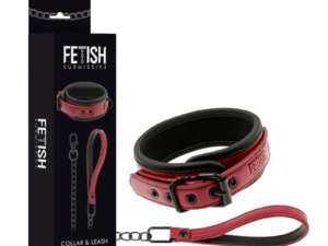 FETISH SUBMISSIVE DARK ROOM - COLLAR CON CADENA CON FORRO DE NEOPRENO - Imagen 1