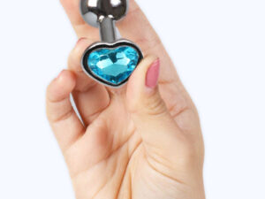 SECRETPLAY - METAL BUTT PLUG CORAZÓN AZUL TALLA S 7 CM - Imagen 3