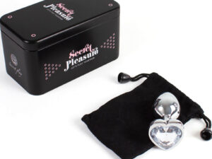 SECRETPLAY - METAL BUTT PLUG CORAZÓN TRANSPARENTE TALLA S 7 CM - Imagen 4