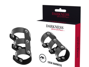 DARKNESS - ANILLO DOBLE PENE Y TESTICULOS AJUSTABLE LEATHER - Imagen 1