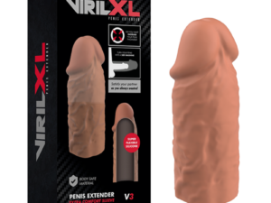 VIRILXL - EXTENSION DE PENE LIQUID SILICONE V3 MARRON - Imagen 2