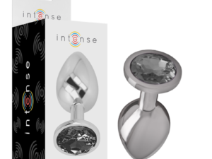 INTENSE - PLUG ANAL METAL ALUMINIO CON CRISTAL NEGRO TALLA L - Imagen 1