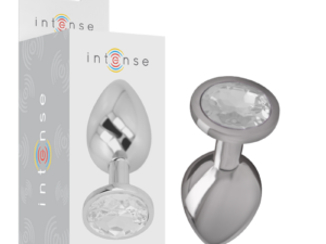 INTENSE - PLUG ANAL METAL ALUMINIO CON CRISTAL PLATA TALLA L - Imagen 2