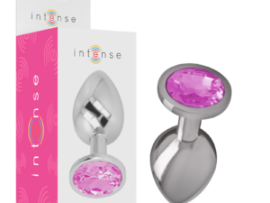 INTENSE - PLUG ANAL METAL ALUMINIO CON CRISTAL ROSA TALLA M - Imagen 2