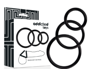 ADDICTED TOYS - SET ANILLOS PENE NEGRO - Imagen 2