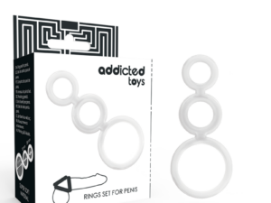 ADDICTED TOYS - SET ANILLOS PENE Y TESTICULOS CLEAR - Imagen 1