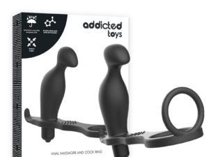 ADDICTED TOYS - PLUG ANAL CON ANILLO SILICONA NEGRO 12 CM - Imagen 1