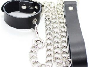 OHMAMA FETISH - COLLAR PARA PENE Y CORREA PIEL CON CADENA METALICA - Imagen 1