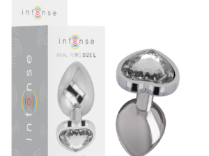 INTENSE - PLUG ANAL METAL ALUMINIO CORAZÓN BLANCO TALLA L - Imagen 1