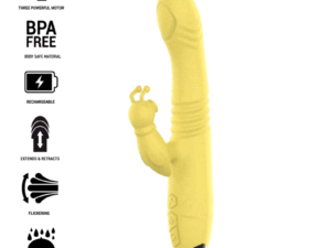 INTENSE - TOKY VIBRADOR MULTIFUNCIÓN RECARGABLE UP  DOWN CON ESTIMULADOR DE CLITORIS AMARILLO - Imagen 1