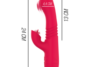 INTENSE - DUA VIBRADOR MULTIFUNCIÓN RECARGABLE UP  DOWN CON LENGUA ROJO - Imagen 4