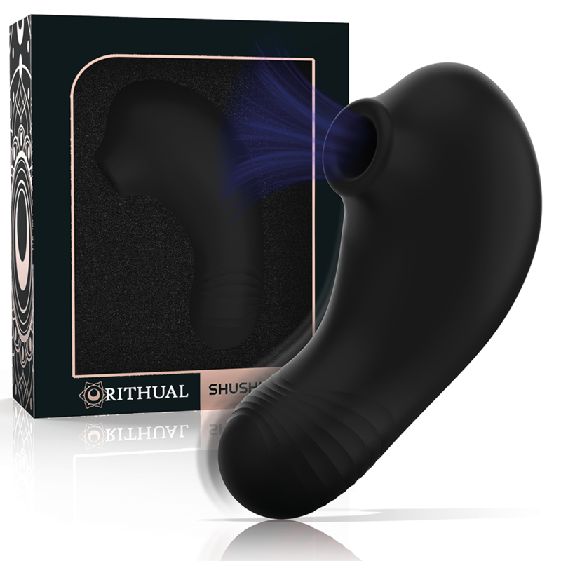 RITHUAL - SHUSHU PRO POCKET ESTIMULADOR CLITORIS 2 POTENTES MOTORES AZABACHE - Imagen 2