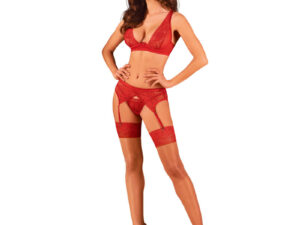 OBSESSIVE - LACELOVE SET TRES PIEZAS ROJO XS/S - Imagen 3