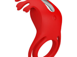 PRETTY LOVE - RUBEN ANILLO VIBRADOR 7 VIBRACIONES SILICONA ROJO - Imagen 3