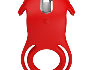 PRETTY LOVE - RUBEN ANILLO VIBRADOR 7 VIBRACIONES SILICONA ROJO - Imagen 4