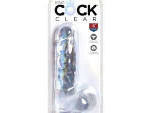 KING COCK - CLEAR PENE REALISTICO CON TESTICULOS 13.5 CM TRANSPARENTE - Imagen 5