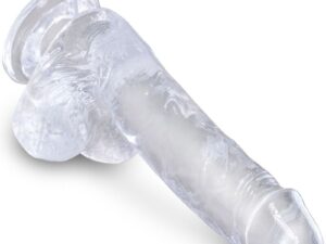 KING COCK - CLEAR PENE REALISTICO CON TESTICULOS 13.5 CM TRANSPARENTE - Imagen 3