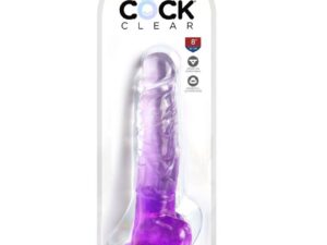 KING COCK - CLEAR PENE REALISTICO CON TESTICULOS 16.5 CM MORADO - Imagen 2