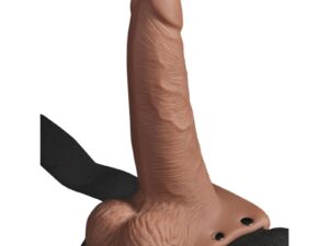 FETISH FANTASY SERIES - ARNÉS AJUSTABLE PENE REALÍSTICO CON TESTÍCULOS RECARGABLE Y VIBRADOR 15 CM