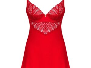 OBSESSIVE - INGRIDIA CHEMISE  TANGA ROJO XS/S - Imagen 5