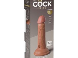 KING COCK - ELITE DILDO REALISTICO SILICONA 15.2 CM CARAMELO - Imagen 5