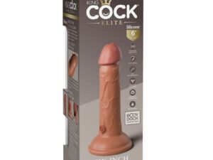 KING COCK - ELITE DILDO REALISTICO VIBRADOR  SILICONA 15.2 CM CARAMELO - Imagen 5